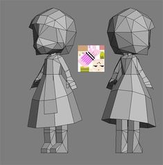 LOW-POLY ART - Page 78 Character Design Game, 3d Templates, Low Poly Character, Chibi Characters