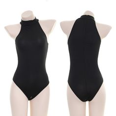 Black Halter Bodysuit, Anime School, Halter Bodysuit, Student Girl, Concert Outfits, Black One Piece, Costume Cosplay, One Piece Swimwear, Concert Outfit