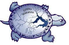 a blue turtle with the words upper wakauaa on it's back