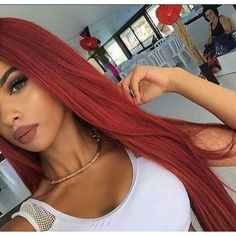 Frontal Hairstyles, Long Red Hair, Pinterest Hair, Burgundy Hair, Red Hair Color, Long Red, Hair Pin, Gorgeous Hair