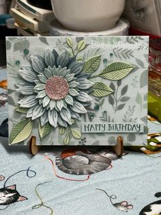 a close up of a birthday card on a table