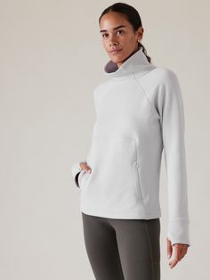 Altitude Polartec® Funnel Neck Sweatshirt | Athleta Funnel Neck Pullover, Funnel Neck Sweatshirt, Long Pullover, Winter Tops, Pullover Jacket, Funnel Neck, Sweatshirt Designs, Denim Top, Sewing Inspiration