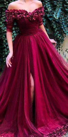 Gaun Tulle, Burgundy Prom, Gaun Fashion, Burgundy Prom Dress, Dress Tulle, فستان سهرة, Grad Dresses, Beauty Dress, Tulle Prom Dress