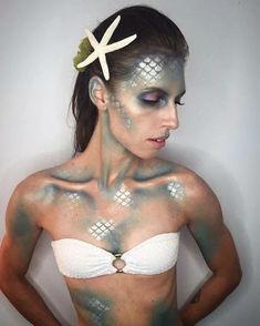 Sea Witch Costume, Mermaid Photo Shoot, Mermaid Makeup Halloween, Evil Mermaids, Siren Costume, Fish Makeup, Dark Mermaid, Halloween Makeup Diy, Mermaid Photos