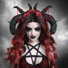 Goth Disney Princesses, Cat Halloween Makeup, Demon Horns, Kiss Costume, Creepy Halloween Makeup, Halloween Makeup Diy