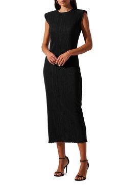 ASTR the Label Plissé Maxi Dress | Nordstrom Plisse Dress, Plisse Fabric, Maxi Design, Simple Fall Outfits, Elegant Maxi Dress, Fall Outfit Ideas, Astr The Label, Ribbed Knit Dress, Slip Skirt