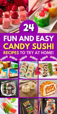 the collage shows different types of sushi and how to make them at home