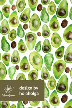 an avocado pattern with the words design by holaholga on it