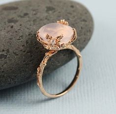 Pretty Rose Quartz Ring, Quartz Ring, Bling Bling, Ring Verlobung, Gold Ring, Pink And Gold, Rose Quartz, Beautiful Jewelry