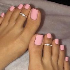 Pedicure Rosa, Artificial Beach, Pink Toe Nails, Toes Nails, Fake Toenails