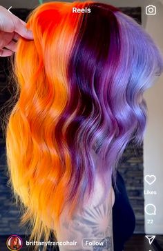 Funky Colored Hair, Crazy Colour Hair, Pop Of Color Hair, Hair Necessities, Crazy Colour Hair Dye, Hair Mood Board, Vivid Hair