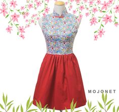 Floral Qipao Modern Qipao Red Qipao Qipao Dress Modern by MOJONET Qipao Dress Modern, Qipao Modern, Red Qipao, Modern Cheongsam Dress, Modern Qipao, Modern Cheongsam, Qipao Cheongsam, Dress Modern, Qipao Dress