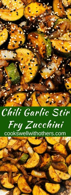 grilled eggplant and zucchini with sesame seeds is an easy side dish