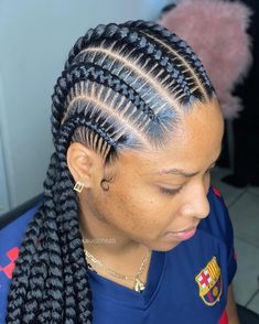 Cornrow Stitch Braid Styles, Stitch Cornrows With Curls, African Hair Braiding Styles Cornrows Natural Updo, Cornrolls Hairstyles Braids, Big Cornrows Hairstyles, Cornrow Hairstyle, Waterfall Hairstyle, Cascading Curls