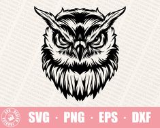 an owl face with big eyes svg file