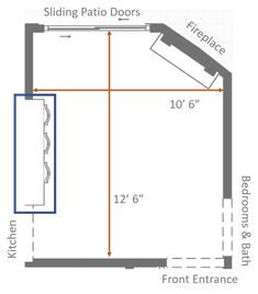 the floor plan for an apartment with two separate rooms and one attached to each other