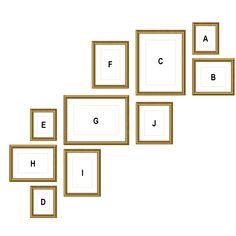 Staircase Gallery Wall #S116 - Customizable - Hanging Guide Included Attic Gallery Wall, Gold Frame Gallery Wall, Stairway Gallery, Staircase Gallery, Staircase Art