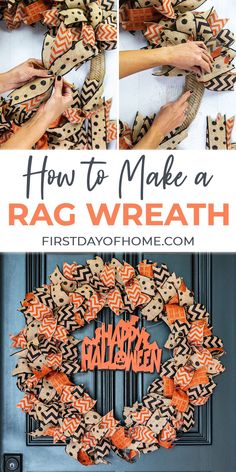 how to make a rag wreath for halloween