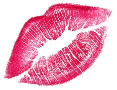 a pink lipstick kiss on a white background