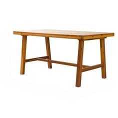 a wooden table sitting on top of a white background