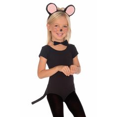 Dress up as a sneaky little mouse this year with this adorable costume kit. This kit includes a black headband with attached mouse ears, a tail, and a black bow tie for a classy mouse look. Complete the costume with black clothing and you're ready to join the rest of your animal friends. Size: standard. Gender: unisex. Age Group: adult. Mouse Fancy Dress, Book Costumes, Mouse Outfit, Black Mouse, Mouse Costume, Book Week Costume, Competition Costumes, Headband Bow, Mouse Ears Headband