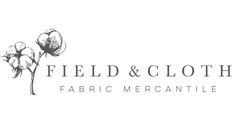 the logo for field and cloth fabric mercantile, which is featured in this image