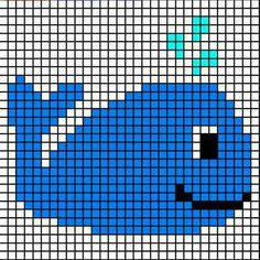 an image of a blue fish pixelated in pixels