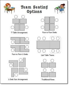 the seating options for tables and chairs are shown in this worksheet, which is also