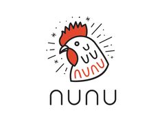 a chicken with the word unn on it's face and an image of a rooster