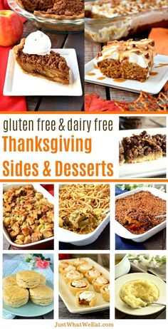 gluten free and dairy free thanksgiving sides and desserts