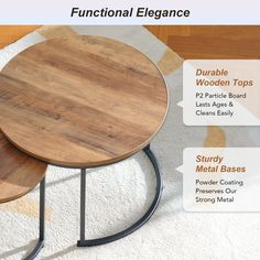 CO-Z 2 - Piece Living Room Table Set & Reviews | Wayfair.co.uk Wooden Tops, Coffee Table Setting, Living Room Coffee Table, Particle Board, Room Table, Table Set, Living Room Table