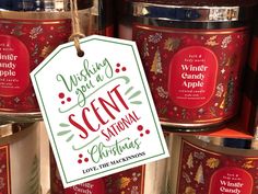 christmas candles are for sale at the store