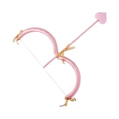 a pink bow and arrow on a white background