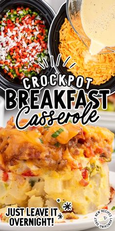 the cover of crockpot breakfast casserole is shown in this advert