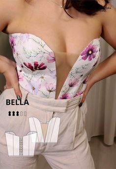 Bella Bustier Sewing Pattern US 0-10 - AlketaStafukaPatterns Bustier Sewing Pattern, Bustier Sewing, Plunge Corset, Bustier Pattern, Corset Sewing, Corset Dress, Different Fabrics