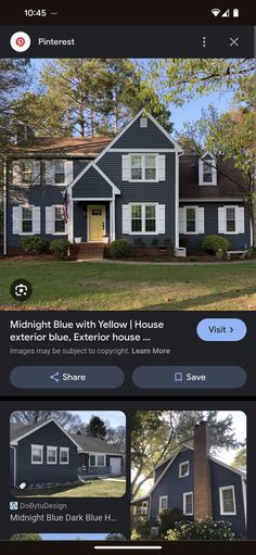 the real estate listing page for this house is displayed on an iphone screen, and it appears to be being used as a real estate listing app