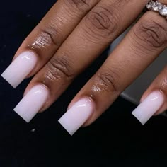 Plain Acrylic Nails, Milky Nails, Hard Nails, Colored Acrylic Nails, White Acrylic Nails, Work Nails, Dope Nail Designs, Simple Acrylic Nails