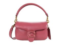 COACH Leather Covered C Closure Pillow Tabby Shoulder Bag 18 - Handbags : B4/Rouge : Please Note: COACH items cannot be shipped to military addresses (APO or FPO) and addresses in Hawaii, the Virgin Islands, Guam or any other locations outside of the continental US. COACH Leather Covered C Closure Pillow Tabby Shoulder Bag 18 reimagines the structured silhouette of an archival 1970s Coach design with plush, ultra-soft leather and wrapped Signature hardware. The compact 26 features two detachable Coach Pillow Tabby, Tabby Shoulder Bag 26, Coach Pillows, Tabby Shoulder Bag, Colorful Bags, Brown Handbag, Chic Accessories, Coach Leather, Everyday Bag