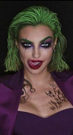 Female Villain Halloween Costumes, Monster Costumes Women, Lady Joker Costume Ideas, Lady Joker Costume Diy, Women's Joker Costume, Joker Outfits Female, Diy Joker Costume Women Simple, Women’s Joker Outfit