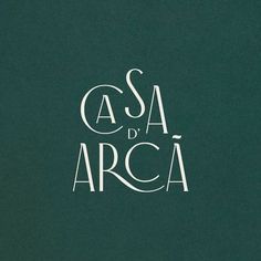 the words sasa di arca written in white on a dark green background,