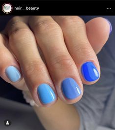 Gradient Nail Art, Blue Gel Nails, Nail Kits, Mens Nails, Nails Accessories, Cute Gel Nails, Blue Nail, Gradient Nails