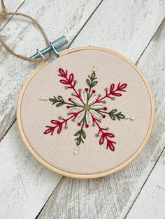 Beginner Hand Embroidery, Embroidery Guide, Holiday Snowflakes, Snowflake Christmas, Simple Holidays, Snowflake Pattern, Craft Patterns, Holiday Deals, Cross Stitch Embroidery