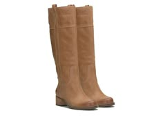 Lucky Brand Hybiscus - Women's Boots : Tuscany : Get the best of style and accentuate class by complementing the Lucky Brand Hybiscus Boots with versatile outfits. These feature a knee-high length, round toe shape, and solid block heel. The boots are crafted with a leather upper, synthetic lining, and synthetic footbed for enhanced durability. Pull-on style with pull straps. Rubber outsole. Imported. Measurements: Heel Height: 1 3 5 in Circumference: 15 in Shaft: 15 3 5 in Product measurements w Tall Boots Low Heel, Lucky Brand Boots, Fall Wishlist, Trending Boots, Versatile Outfits, Low Block Heels, 2024 Fashion, Tall Boots, Fall 2024