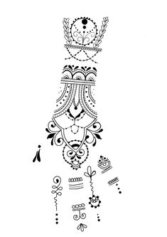 a drawing of an ornate design on a white background