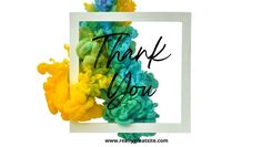 an image of a thank you card with colored ink in it and the words, thank you