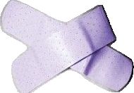 an image of a pair of purple gauzed wristbands on white background