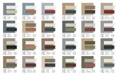 an image of different colors and sizes of paint swatches for walls, windows or doors