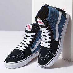 Sk8 Hi Unisex Adult SneakerDetails: Mens size listed See size chart for womens sizes Vans style# Vn000d5invy Vans Azul, Vans Sk8 Hi Platform, Estilo Vans, Tennis Girl, Sk8 Hi Vans, Tenis Vans, Vans Outfit, Dr Shoes, Blue Vans