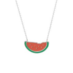 Get a taste of summer with this super cute and juicy watermelon necklace! Get watermelon sugar high as Harry styles would sing ;) Material: the gold version features a 14kt gold micron plated bronze watermelon pendant hanging from a 14kt gold filled chain while the silver version is entirely made with 925 sterling silver. Size: the pendant is roughly 1 1/4 inch wide and 9/16 inch high. Watermelon Necklace, Juicy Watermelon, Watermelon Sugar, Ethical Jewelry, Bracelet Collection, Gold Filled Chain, Real Diamonds, 14kt Gold, Gold Plated Sterling Silver