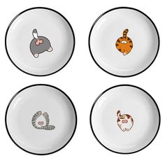 PRICES MAY VARY. Diameter: 5 inches. Height: 0.6 inch Material: High-fired ceramic.( Food safe) Design: Vivid cat butts pattern make the dinner more interesting and unique. Perfect for: Vinegar/Salad Soy Sauce/Wasabi/Chili Oil Dishwasher/microwave/oven safe. A great housewarming gift. Soy Sauce Plate, Bowl Painting Designs, Bowl Painting, Vinegar Salad, Tea Bag Holders, Ceramic Food, Dipping Bowls, Dip Sauce, Pottery Painting Ideas